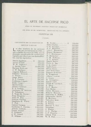 El arte de hacerse rico. [Continuación] : Capítulo III. Cómo se hicieron algunas fortunas modernas. Del libro de Mr. Hardwicke. Traducido por una señorita.