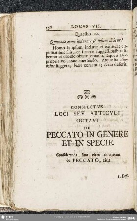 Locus VIII. De Peccato In Genere Et In Specie