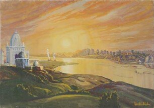 Sonnenuntergang am heiligen Sarbawatifluss