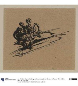 Kopf mit Schlangen (Medusenjaupt). Aus: Mercure de France, 1894, S. 204