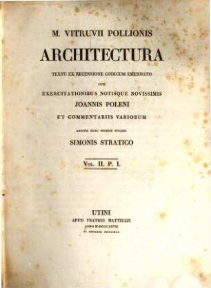 M. Vitruvii Pollionis Architectura. 2,1