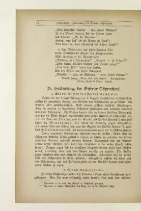 21. Hindenburg, der Befreier Ostpreußens