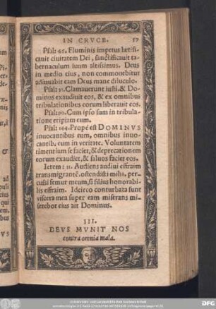 III. Deus Munit Nos contra omnia mala.