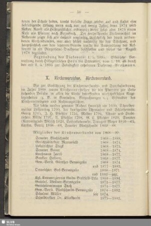 X. Kirchenvorsteher. Kirchenvorstand