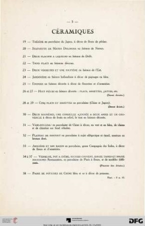 Céramiques (Nr. 19-38)