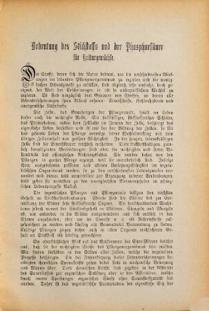 Die Bedeutung des Stickstoffs und der Phosphorsäure für Kulturgewächse : ein Vortrag