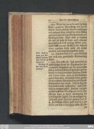 [Die XVI. Betrachtung betreffend eine zweyfache Erinnerung.]