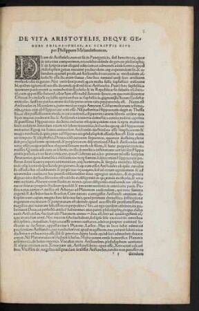 De Vita Aristotelis, Deque Genere Philosophiae, Ac Scriptis Eius ...