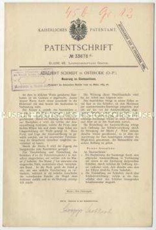 Patentschrift einer Neuerung an Sämaschinen, Patent-Nr. 33678