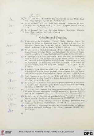 Gobelins und Teppiche (Nr. 171-209)