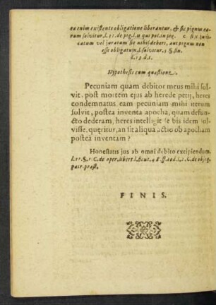 Hypothesis cum quaestione.