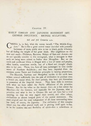 Chapter IV. Early Corean and Japanese Buddhist art. Chinese influence. Bronze sculpture