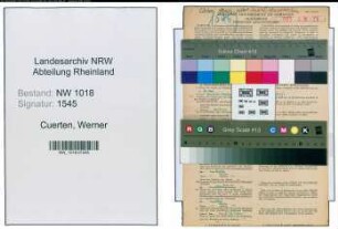 Entnazifizierung Werner Cuerten , geb. 14.05.1913 (Dentist)