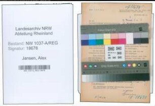 Entnazifizierung Alex Jansen , geb. 00.00.0000 ()