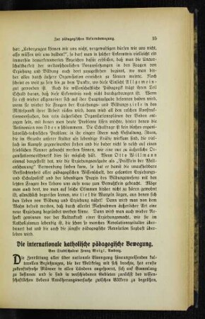 ¬Die¬ internationale katholische pädagogische Bewegung