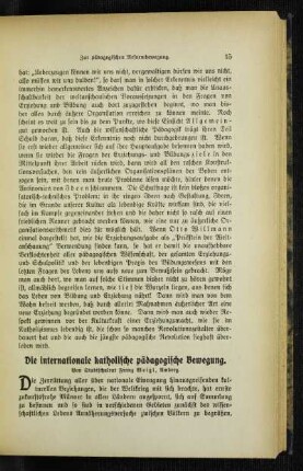¬Die¬ internationale katholische pädagogische Bewegung