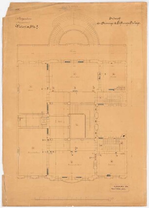 Wohnhaus Dr. Eduard Simon, Berlin: Zentralheizungs- und Lüftungsanlage im Hauptgeschoss 1:50