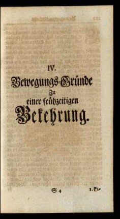 IV. Bewegungs-Gründe Zu einer frühzeitigen Bekehrung