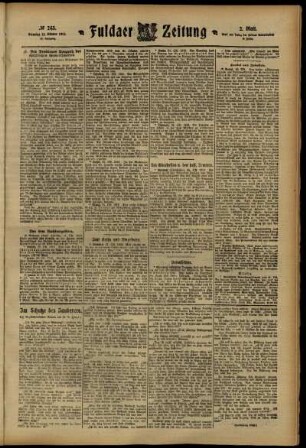 Zweite Ausgabe vom Dienstag, den 22. Oktober 1912.