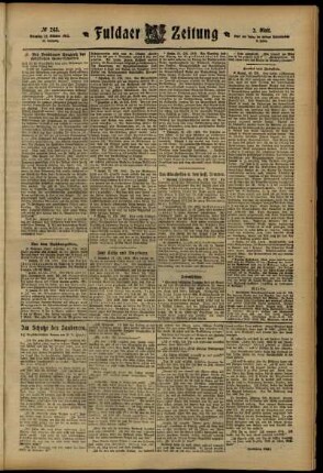 Zweite Ausgabe vom Dienstag, den 22. Oktober 1912.