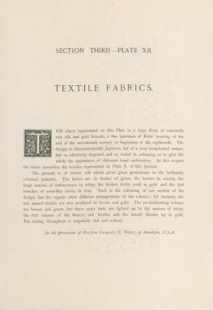 Plate XII. Textile fabrics