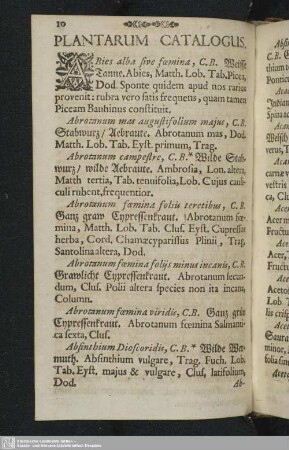 Plantarum Catalogus
