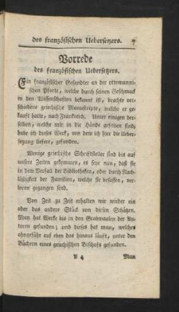 Vorrede des französischen Uebersetzers
