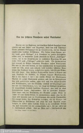 I. Von den früheren Bewohnern unsres Vaterlandes.