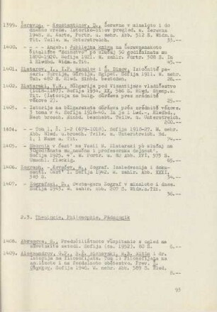 2.3. Theologie, Philosophie, Pädagogik
