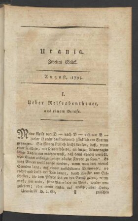 Zweites Stück. August, 1795