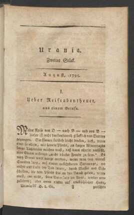 Zweites Stück. August, 1795
