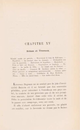 Chapitre XV. Scènes et travaux