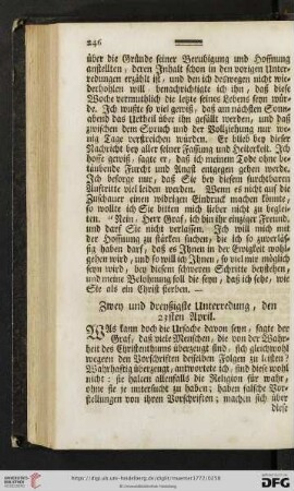 Zwey und dreyßigste Unterredung, den 23sten April