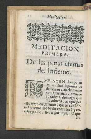 Meditacion de las penas eternas del infierno
