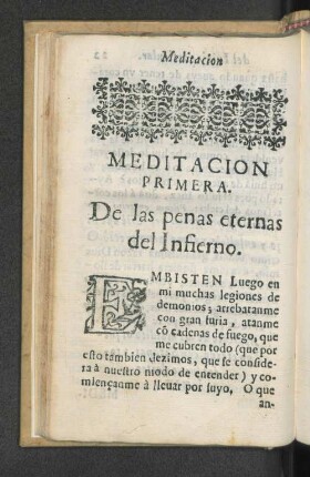 Meditacion de las penas eternas del infierno