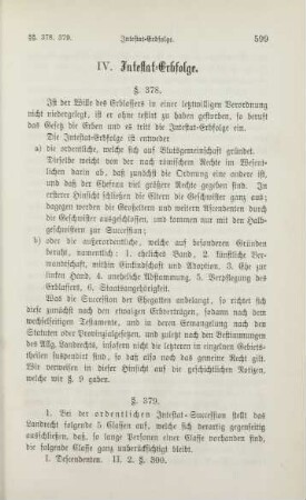 IV. Intestat-Erbfolge.