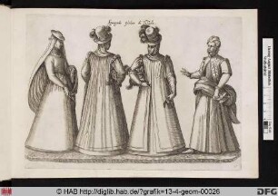 [Spanische Frauen aus Toledo, in unterschiedlicher Kleidung. Kostümkunde.]