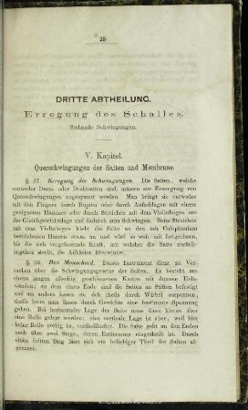 DRITTE ABTHEILUNG. Erregung des Schalles