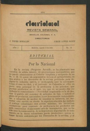 Por lo nacional : Editorial