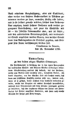 Anmerkung zu den beiden obigen Mackler-Ordnungen.