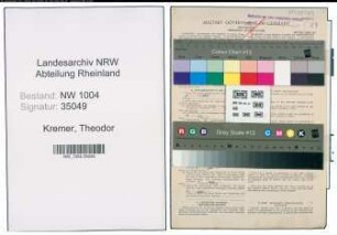 Entnazifizierung Theodor Kremer , geb. 28.09.1868 (Hausmeister)