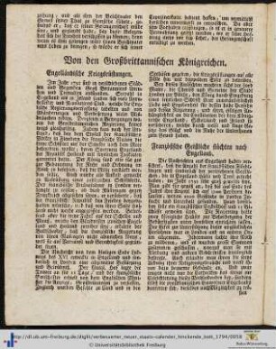 Von den Großbrittannischen Königreichen.