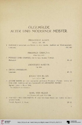 Ölgemälde alter und moderner Meister (Nr. 1-156)