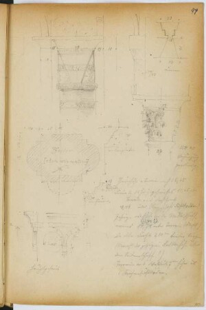 San Lorenzo, Verona: Details (aus: Skizzen- und Fotoalbum 5)