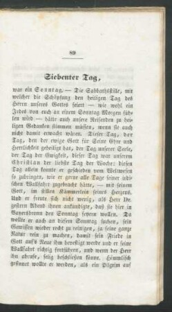 Siebenter Tag.