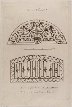 Zwei Oberlichtgitter, Blatt 1 aus einer Folge von Gittern