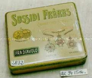 Blechdose für 20 Stück Zigaretten "SOSSIDI FRERES FRA DIAVOLO"