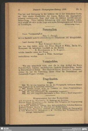 Eingegangen bei der Redaction
