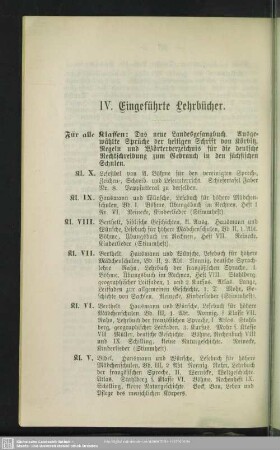 IV. Eingeführte Lehrbücher