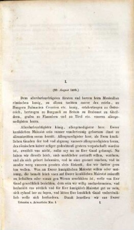 Urkunden, Briefe und Actenstücke zur Geschichte Maximilians I. und seiner Zeit